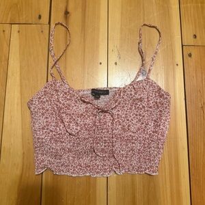 Cotton Candy LA Floral Pink Crop Top